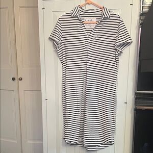 Frank & Eileen Striped Black and White Midi Dress